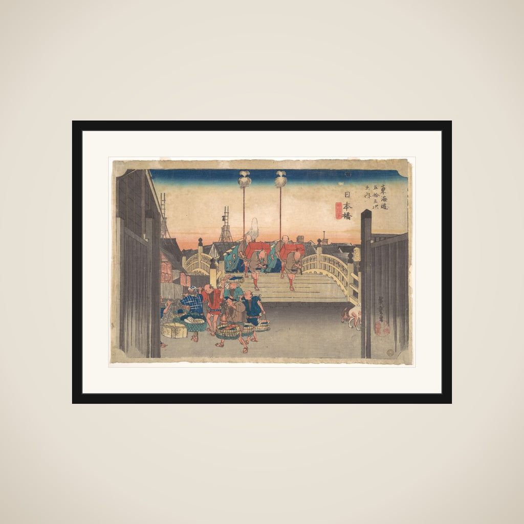 Stations One: Morning View of Nihonbashi framed