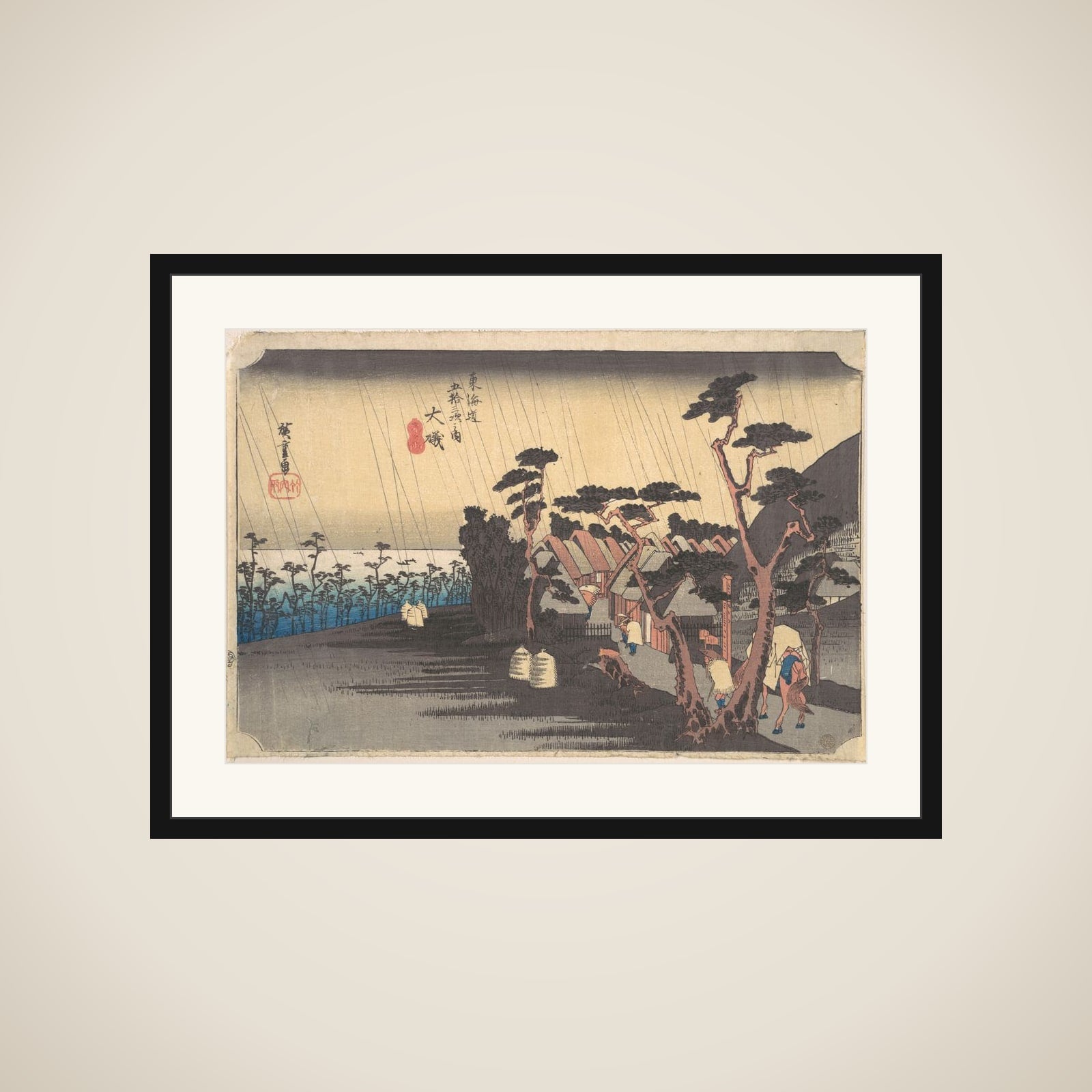 Tiger Rain at Ōiso Station framed