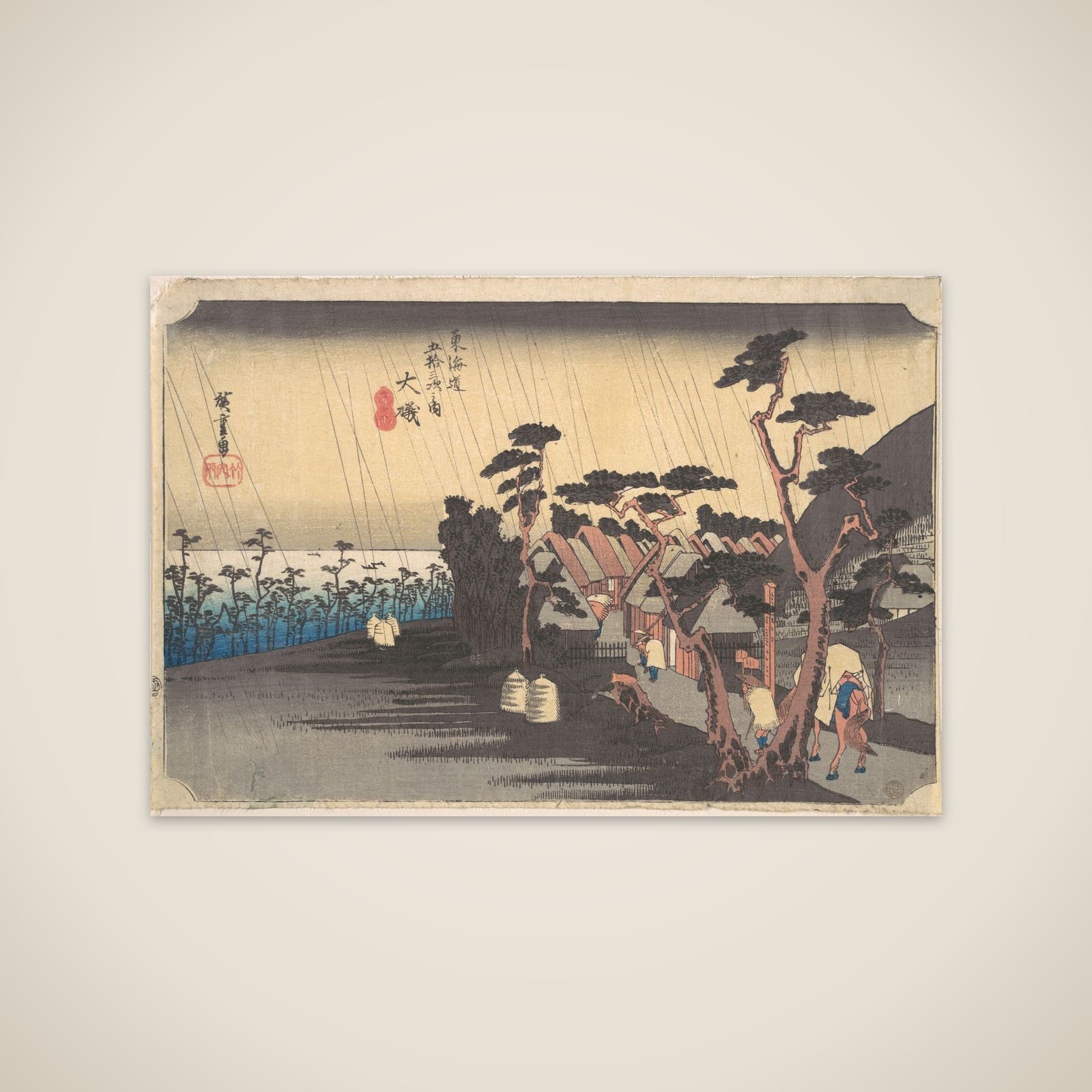 Tiger Rain at Ōiso Station unframed print