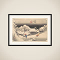 A Snowy Evening at Kanbara Station framed