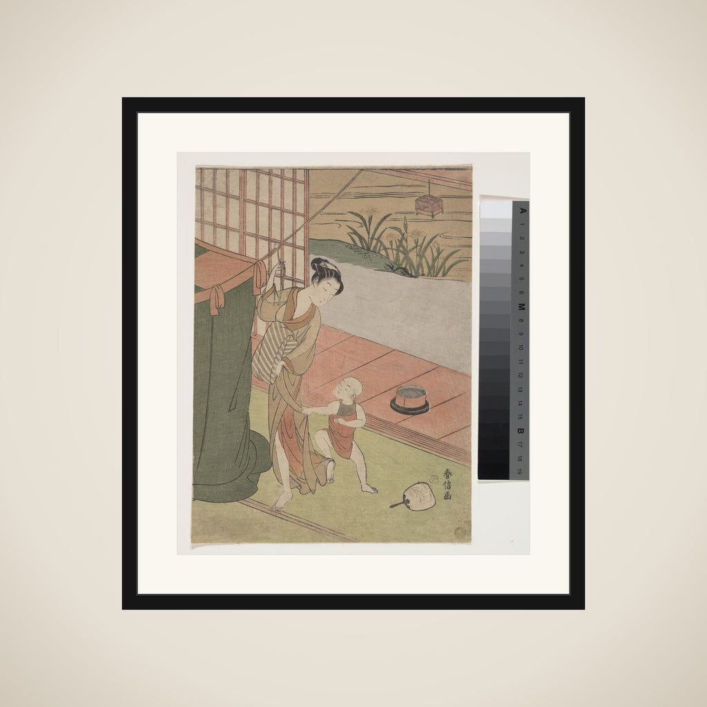 Mother and Son by a Mosquito Net framed