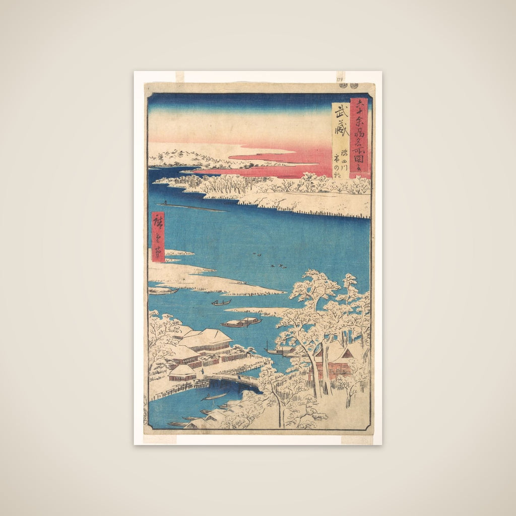 Morning after a Snowfall, the Sumida River, Musashi Province
, from the series Views of Famous Places in the Sixty-Odd Provinces unframed print