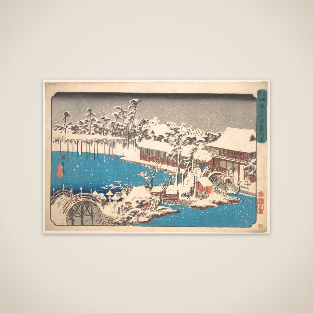 Kameido Tenmangu Keidai no Yuki unframed print