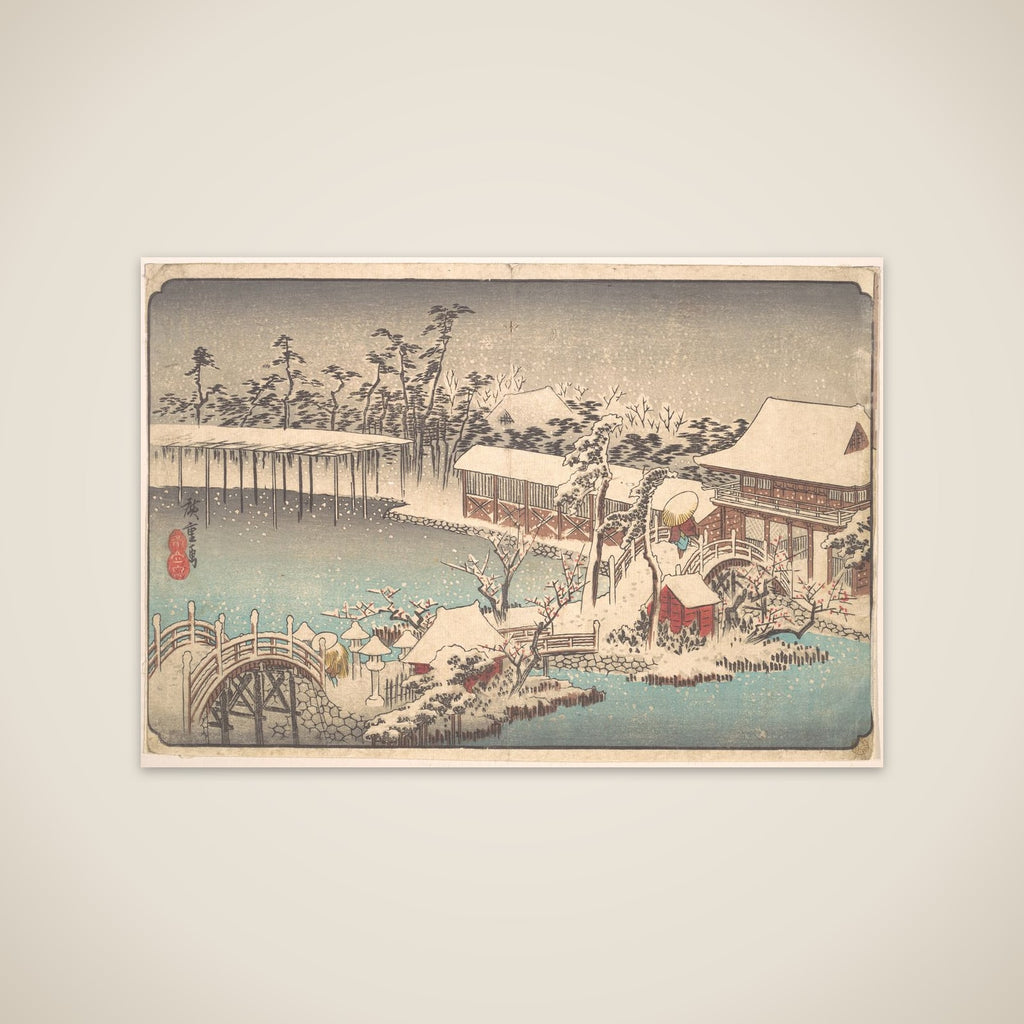 Kameido Tenmangu Keidai no Yuki unframed print