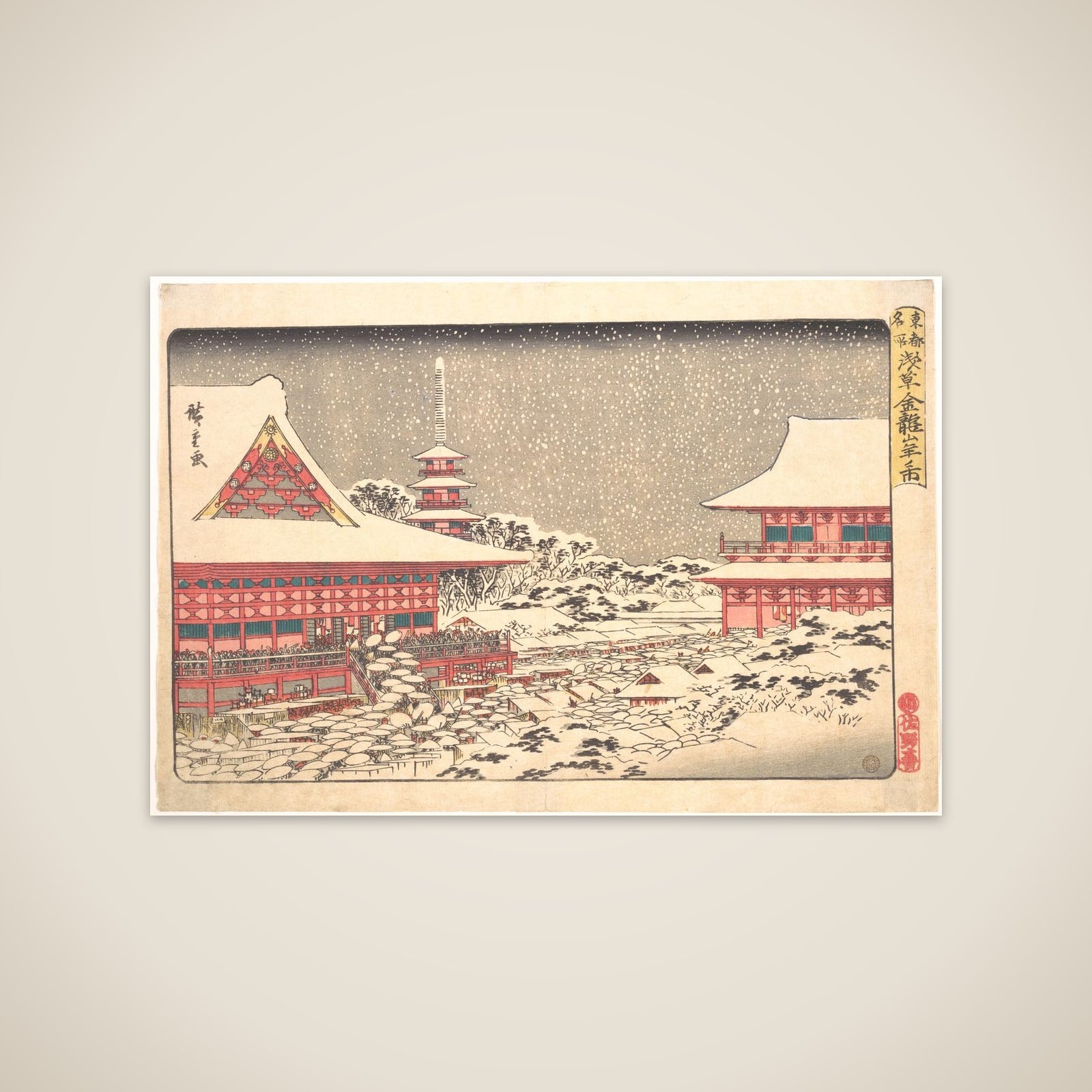 Year End Fair at Kinryuzan Temple unframed print