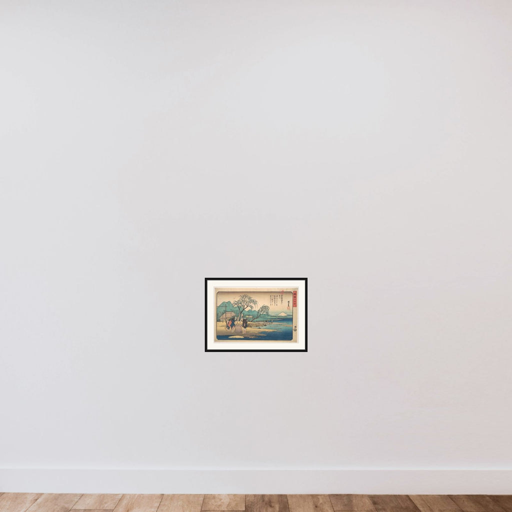 Musashi: Chōfu no Tamagawa framed — shown to scale