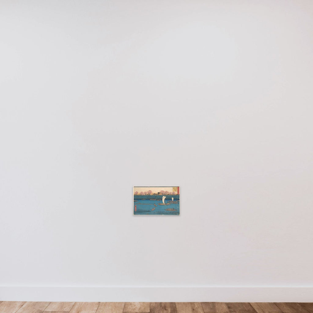 Sumidagawa Mimeguri Hana Zakari no Kei unframed — shown to scale
