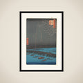 Fireworks at Ryōgoku Bridge, from the series One Hundred Famous Views of Edo framed