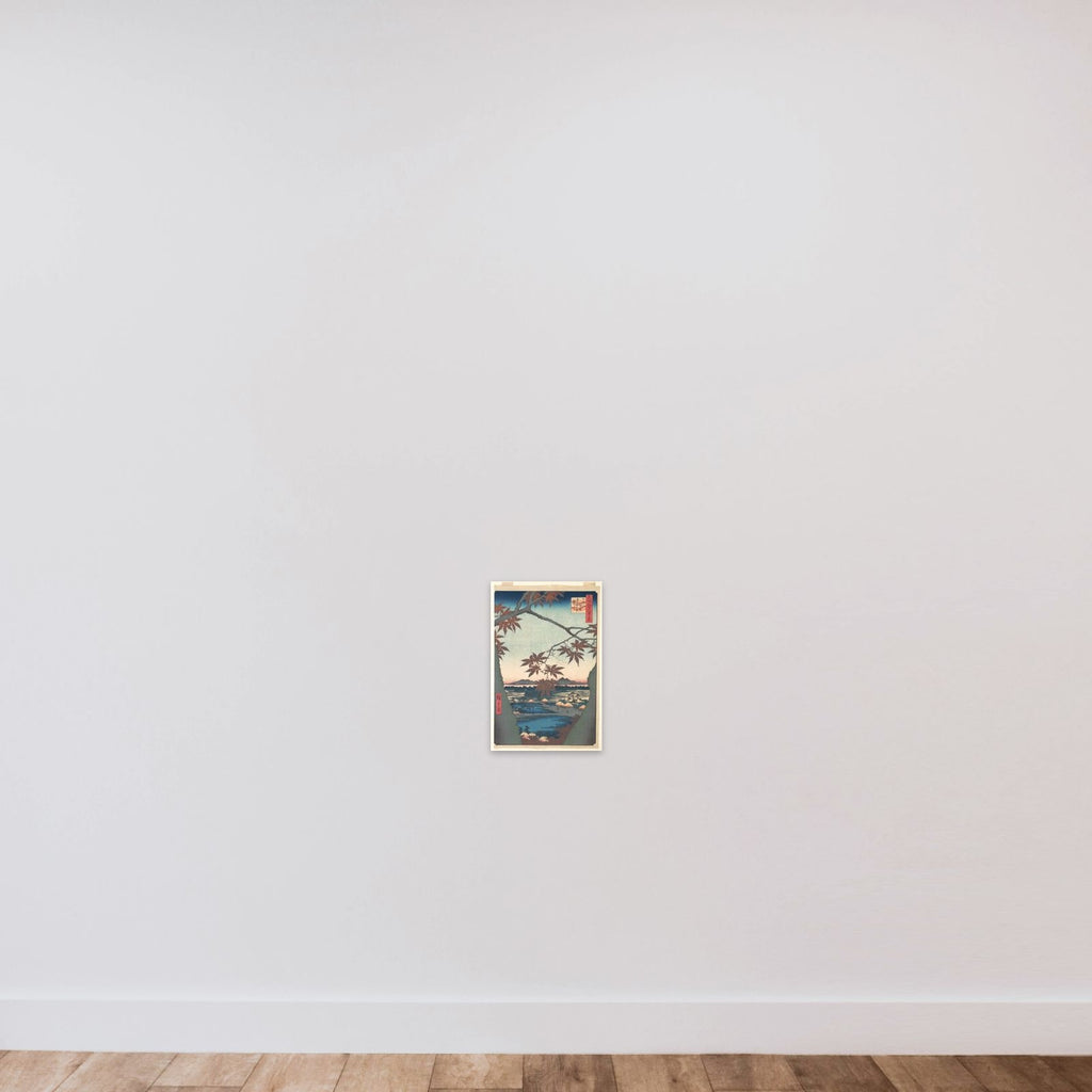 Maples at Mama, from the series One Hundred Famous Views of Edo unframed — shown to scale
