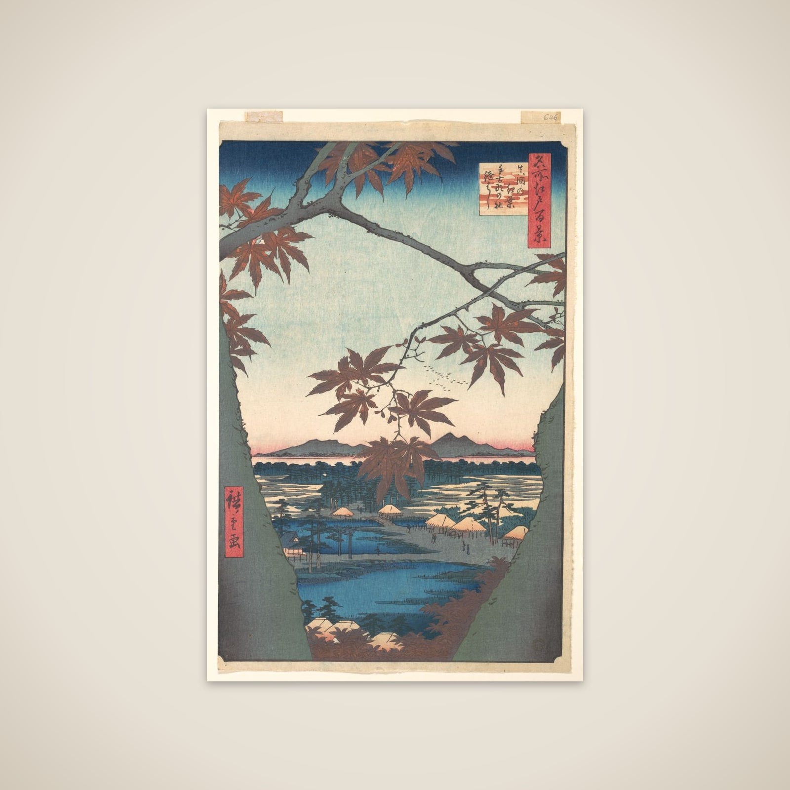 Maples at Mama, from the series One Hundred Famous Views of Edo unframed print