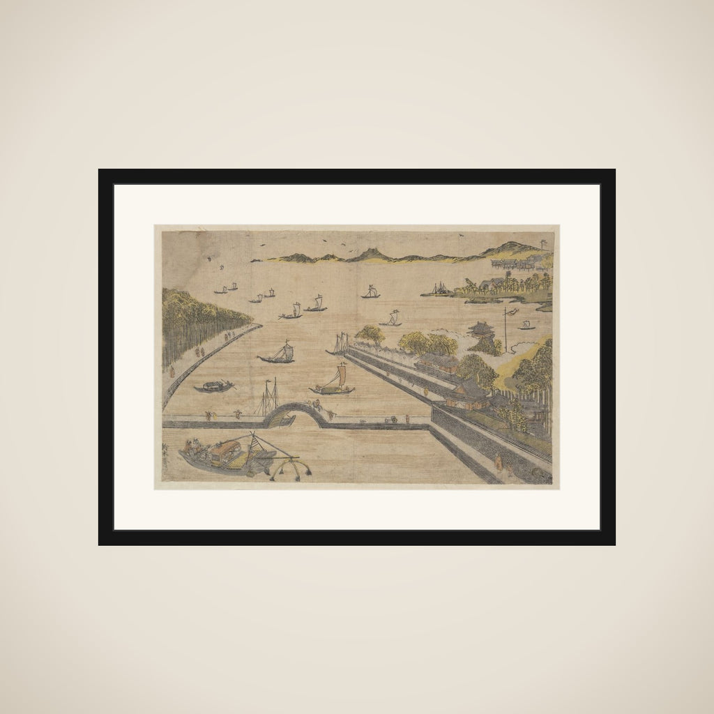 View of Fukagawa, Edo framed