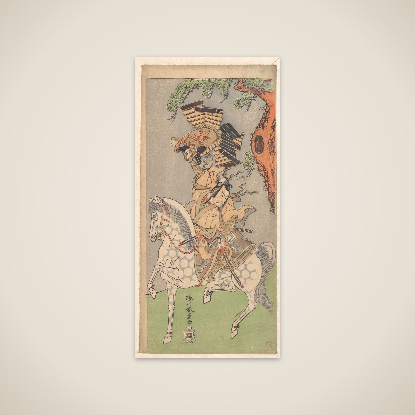 Ichikawa Danjuro V as a Warrior Mounted on a Dapple Gray Horse unframed print