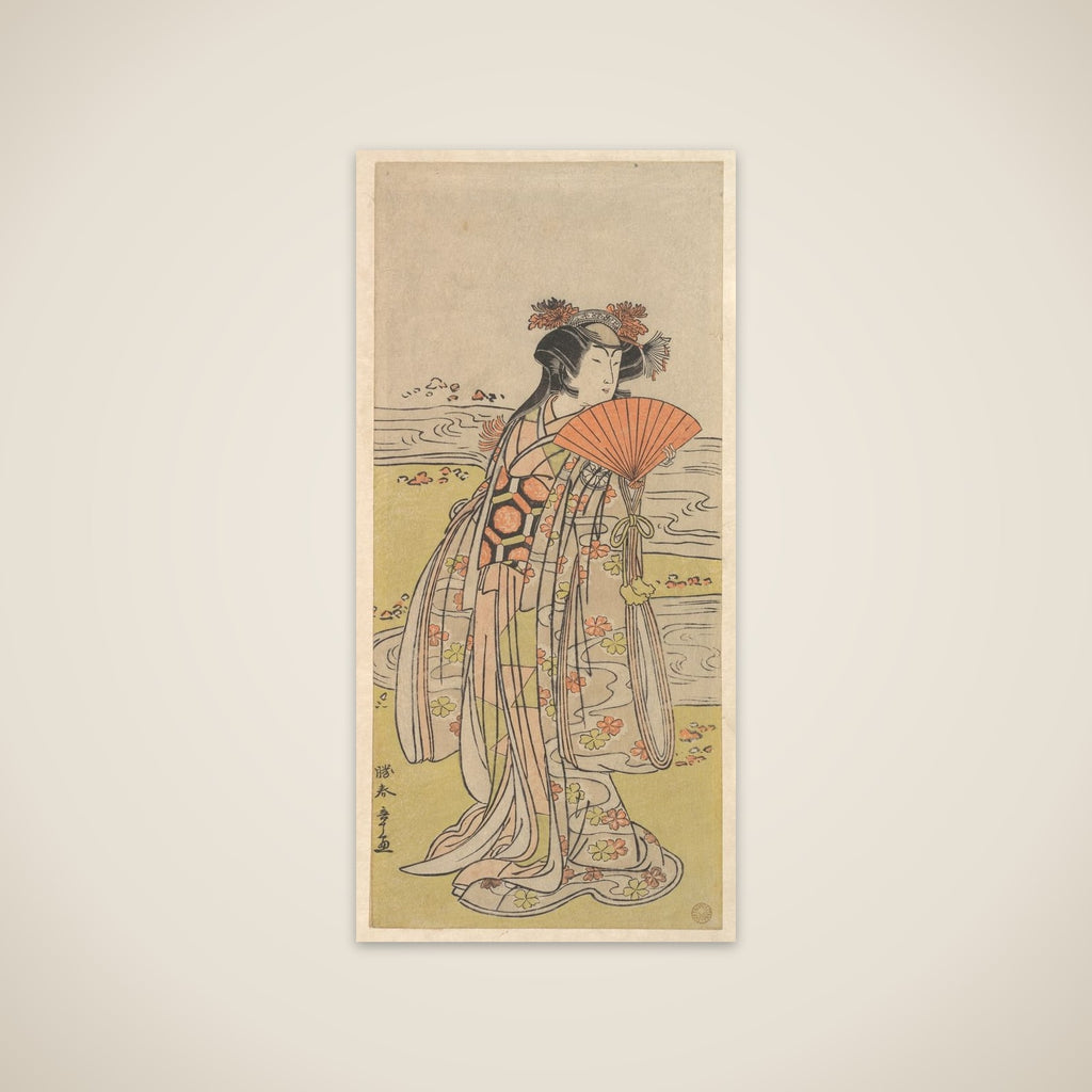 The Actor Segawa Kikunojo III as a Woman Standing near a Winding Stream unframed print