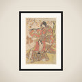 Segawa Kikunojo III as a Woman Standing under a Maple Tree in the Autumn framed