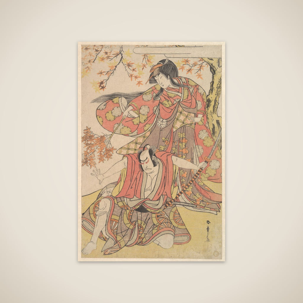 Segawa Kikunojo III as a Woman Standing under a Maple Tree in the Autumn unframed print