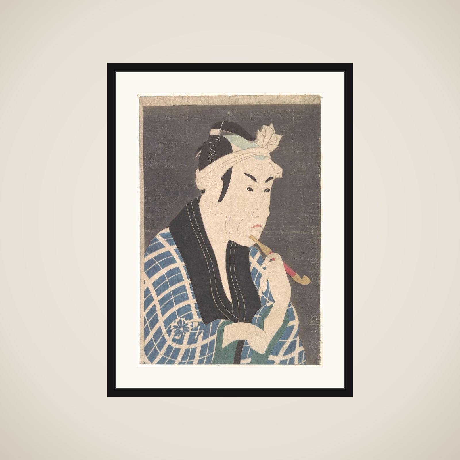 Matsumoto Koshiro IV as the Fish Peddler Gorobei framed