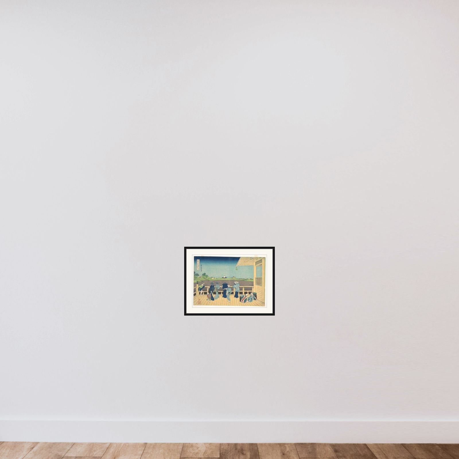 Sazai Hall at the Temple of the Five Hundred Arhats (Gohyaku Rakanji Sazaidō), from the series Thirty-six Views of Mount Fuji (Fugaku sanjūrokkei) framed — shown to scale