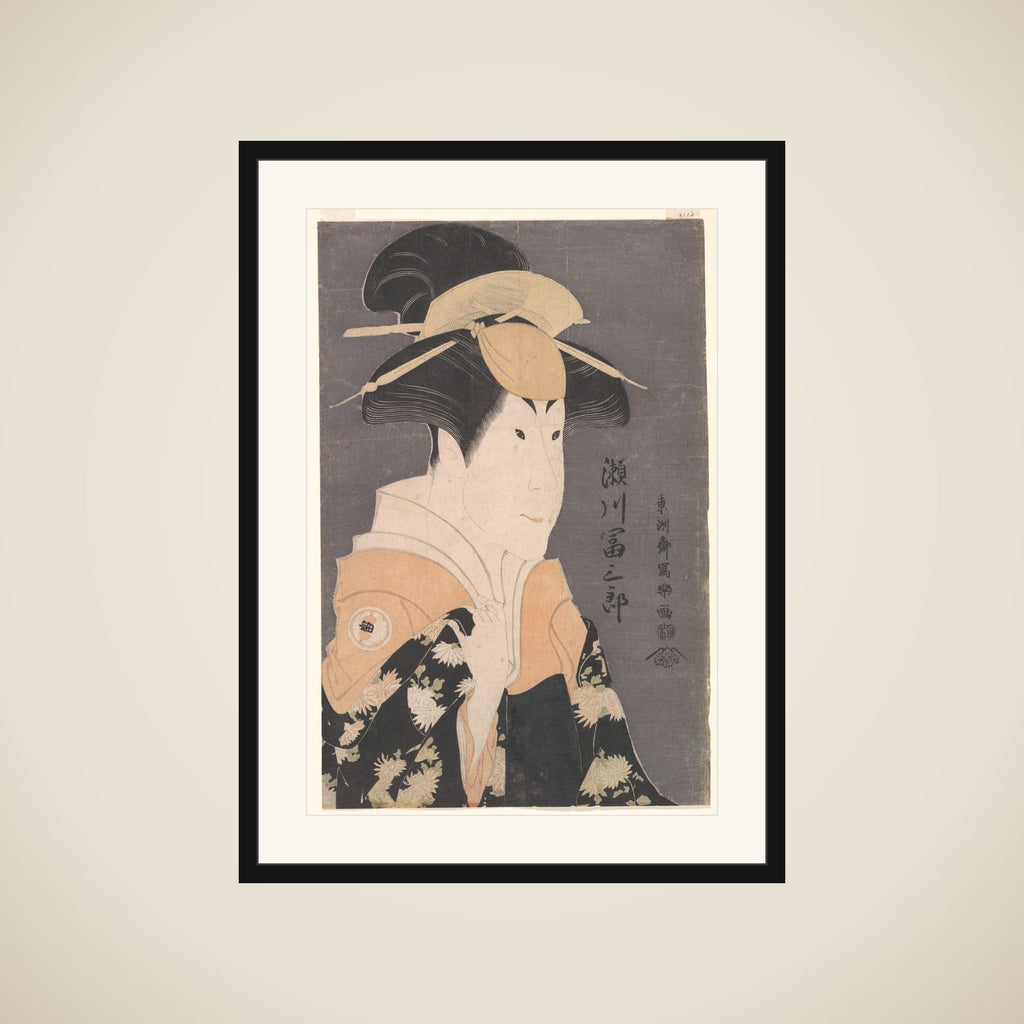 Segawa Tomisaburō II as Yadorigi in the Play "Hana Ayame Bunroku Soga" framed