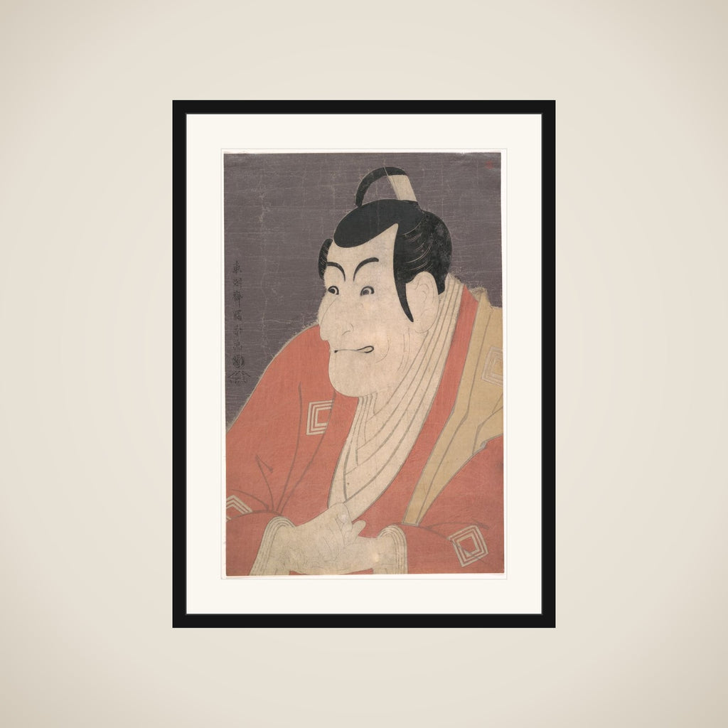 Kabuki Actor Ichikawa Ebizō (Ichikawa Danjūrō V) in the play The Colored Reins of a Loving Wife (Koi nyōbō somewake tazuna) framed