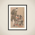 Bandō Hikosaburō III in the Role of Obiya Chōemon and Iwai Hanshiro IV in the Role of Shinanoya Ohan, from the Play “Nihonmatsu Michinoku sodachi” framed