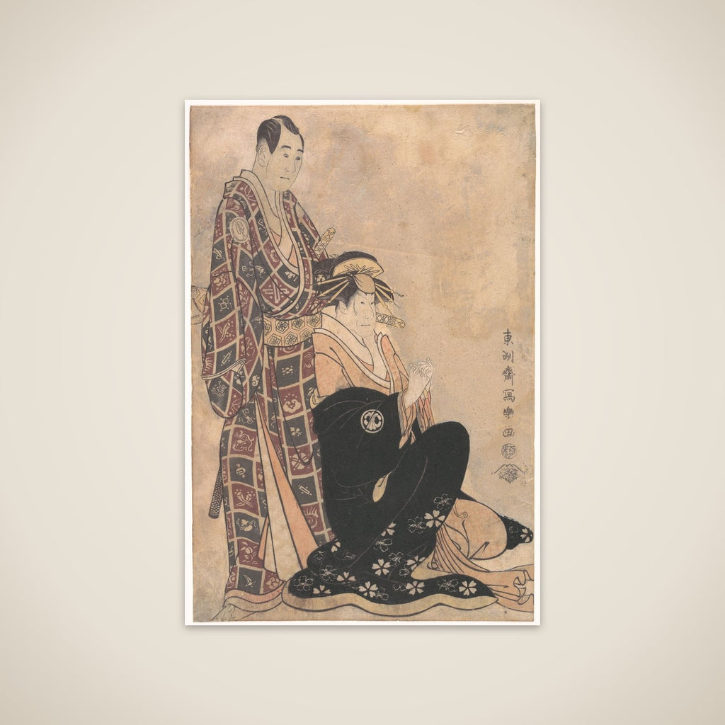 Sagawa Kikunojo III as the Courtesan Katsuragi,and Sawamura Sojuro unframed print