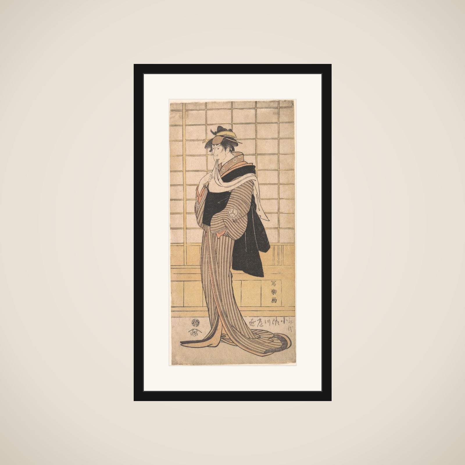 Osagawa Tsuneyo II as the hairdresser O-Roku framed