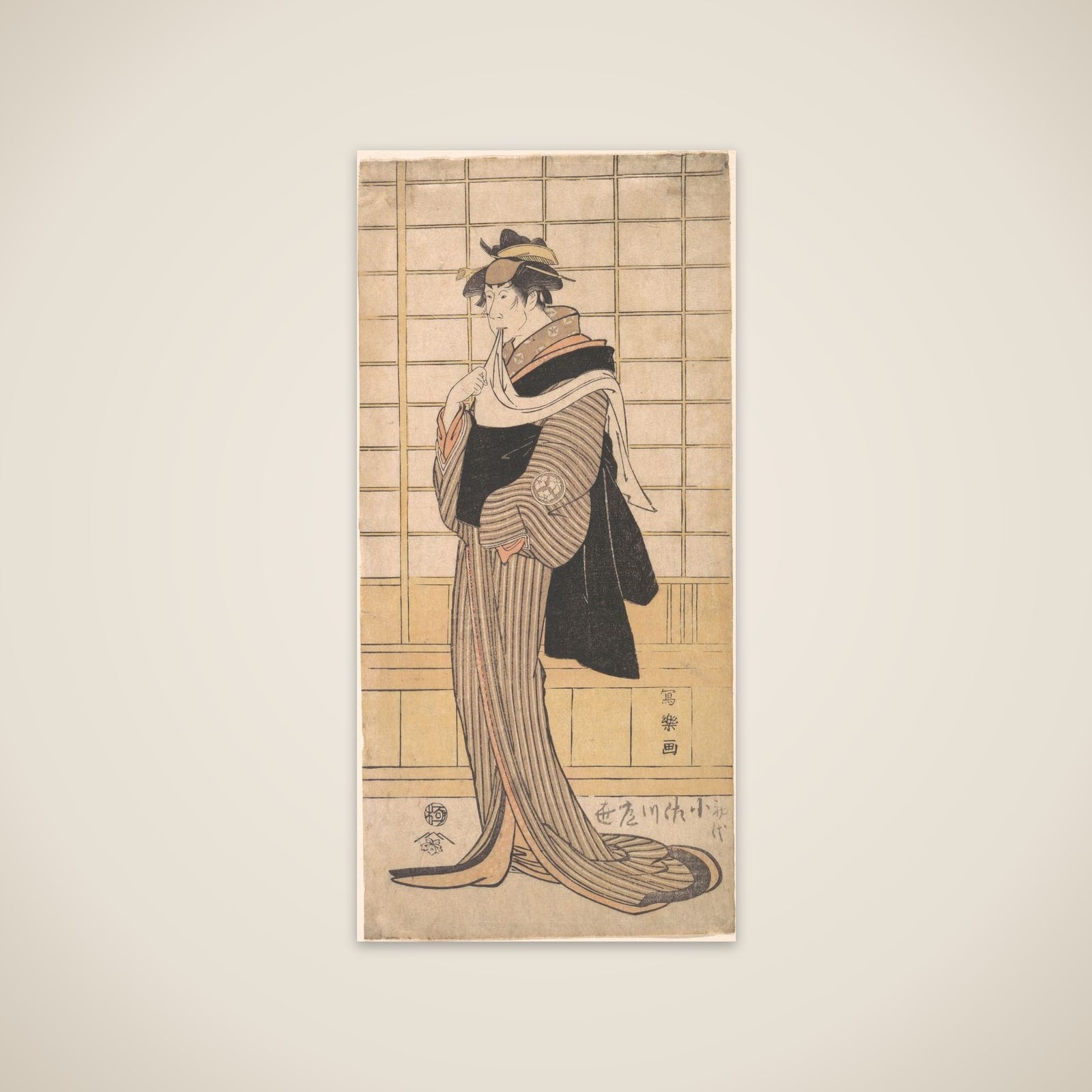 Osagawa Tsuneyo II as the hairdresser O-Roku unframed print