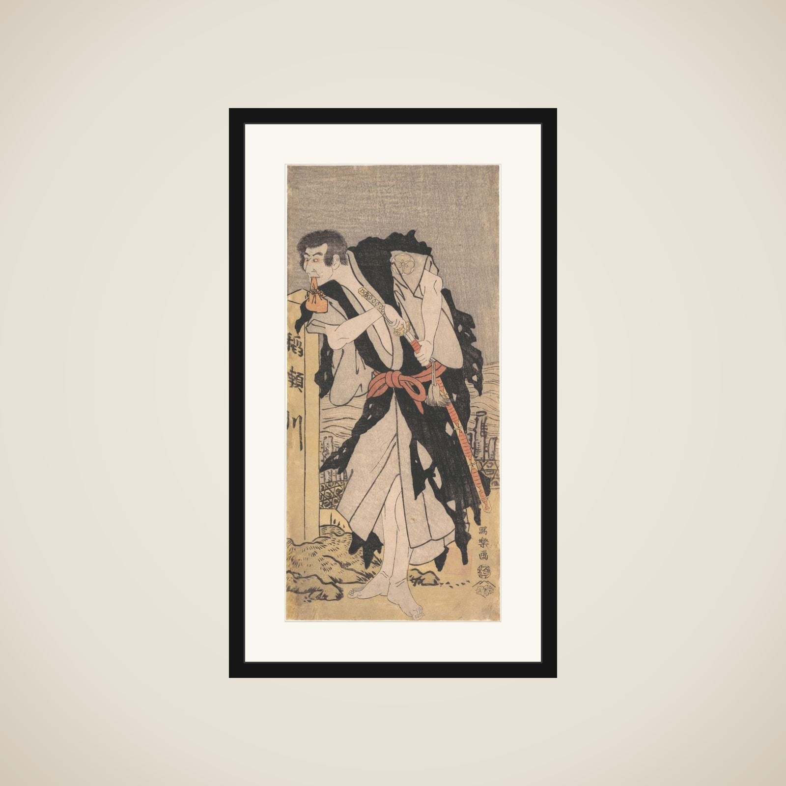 Morita Kanya VIII as Kawachi Kanja, Disguised as Genkaibo framed