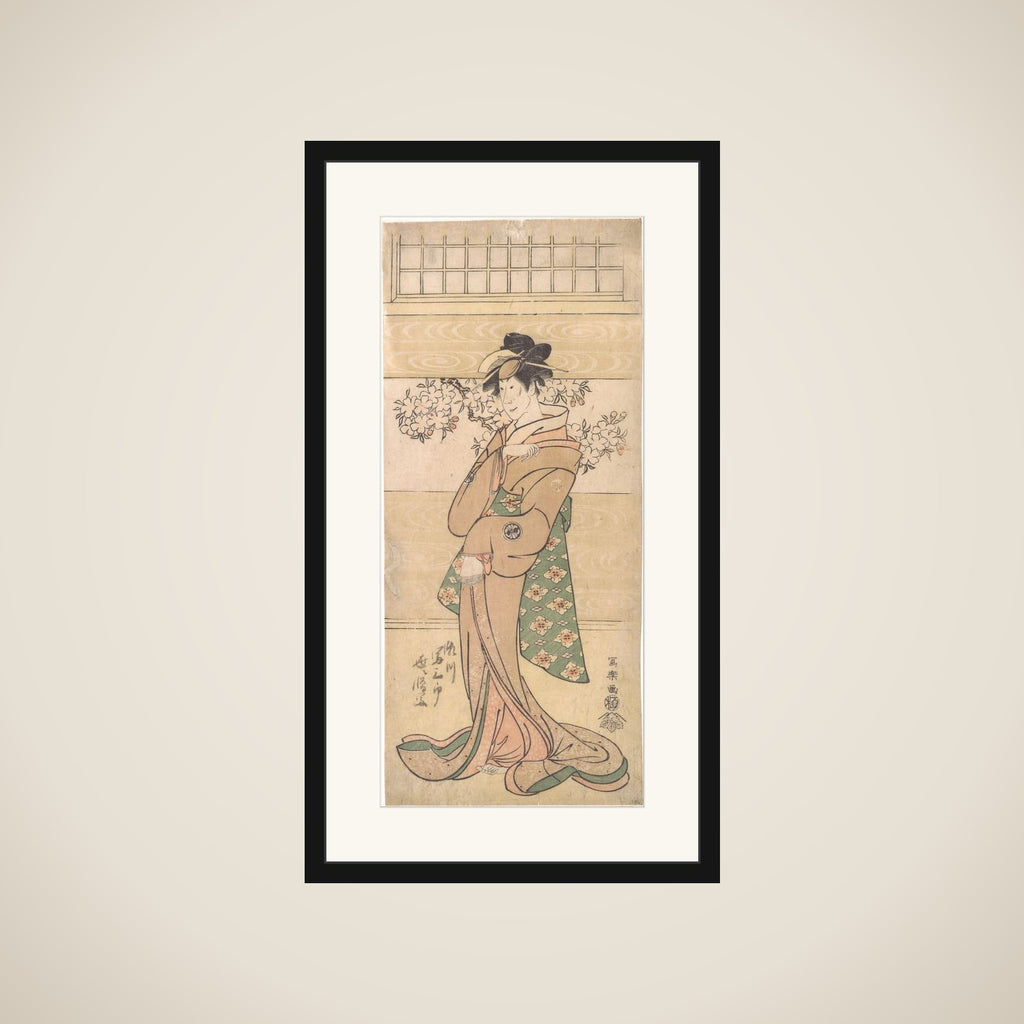 Actor Segawa Tomisaburo II as the Geisha Asaka framed