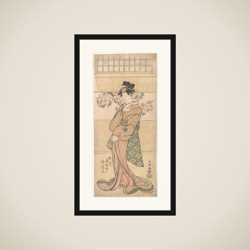 Actor Segawa Tomisaburo II as the Geisha Asaka framed