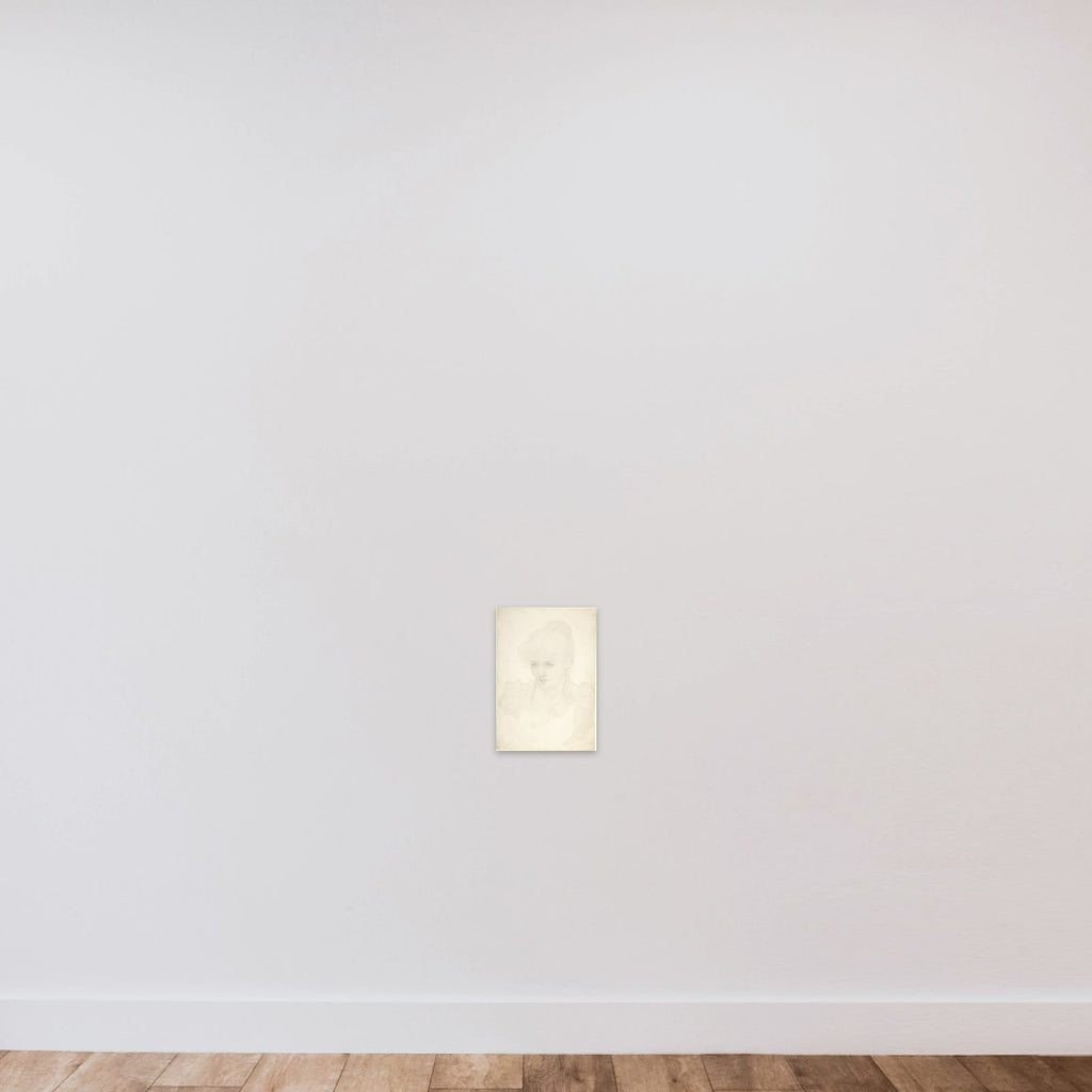 Portrait of a young girl unframed — shown to scale