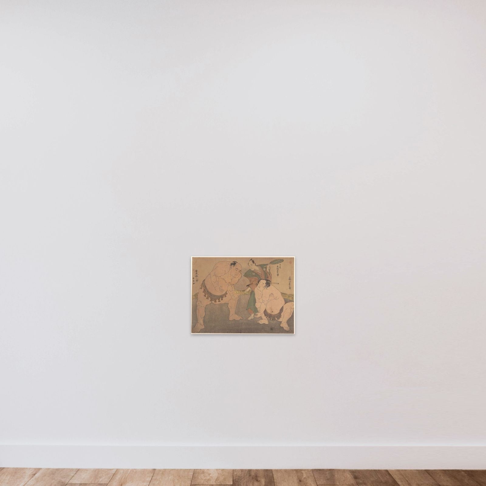 The Wrestlers unframed — shown to scale