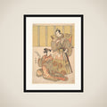Ichikawa Danjūrō V as Kūdo no Suketsune, and Nakamura Rikō as Oiso no Tora framed