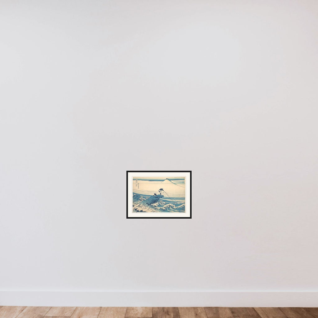Kajikazawa in Kai Province (Kōshū Kajikazawa), from the series Thirty-six Views of Mount Fuji (Fugaku sanjūrokkei) framed — shown to scale