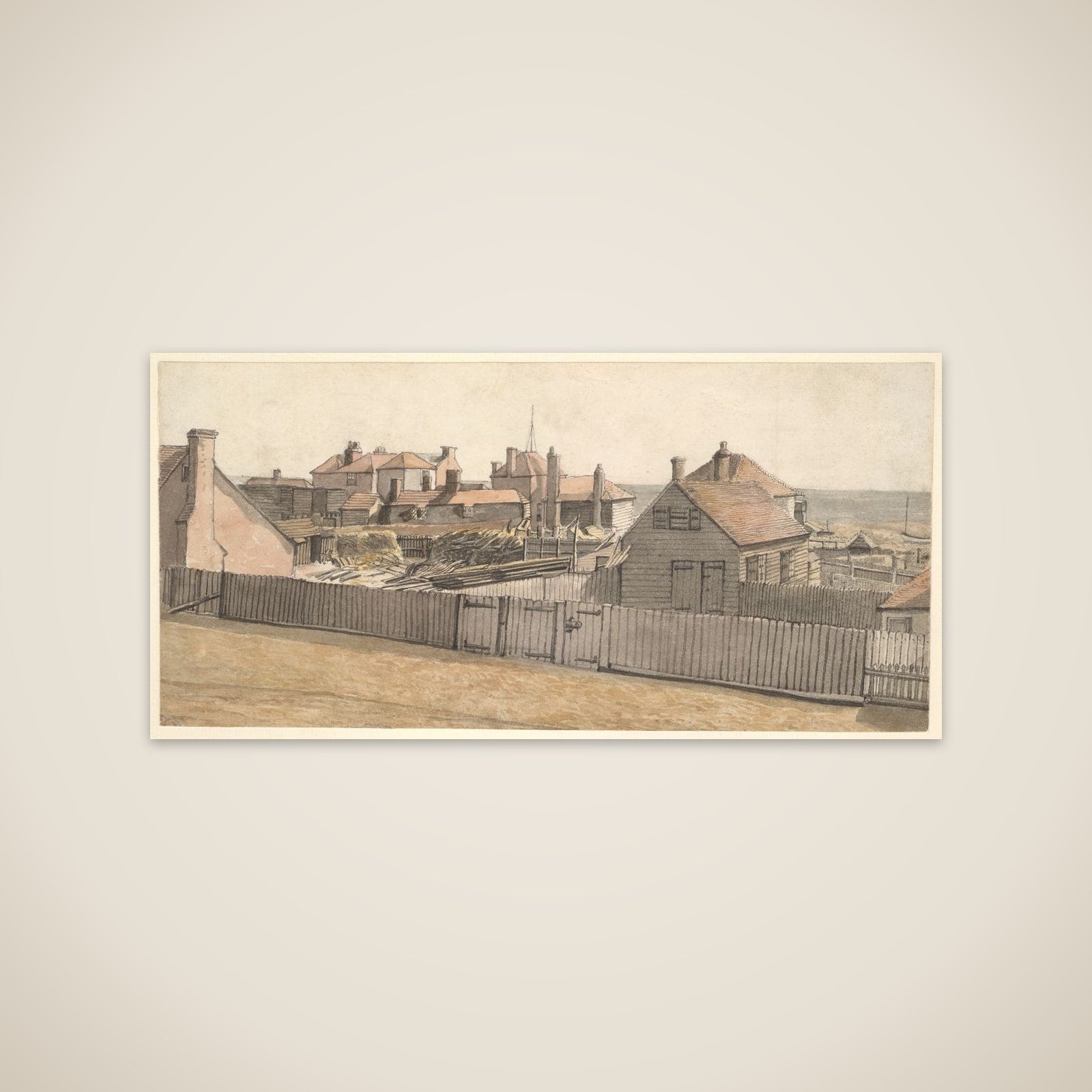 Fishermen's cottages at Hastings unframed print