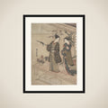 Gentleman Taking Leave of His Lady on a Veranda framed