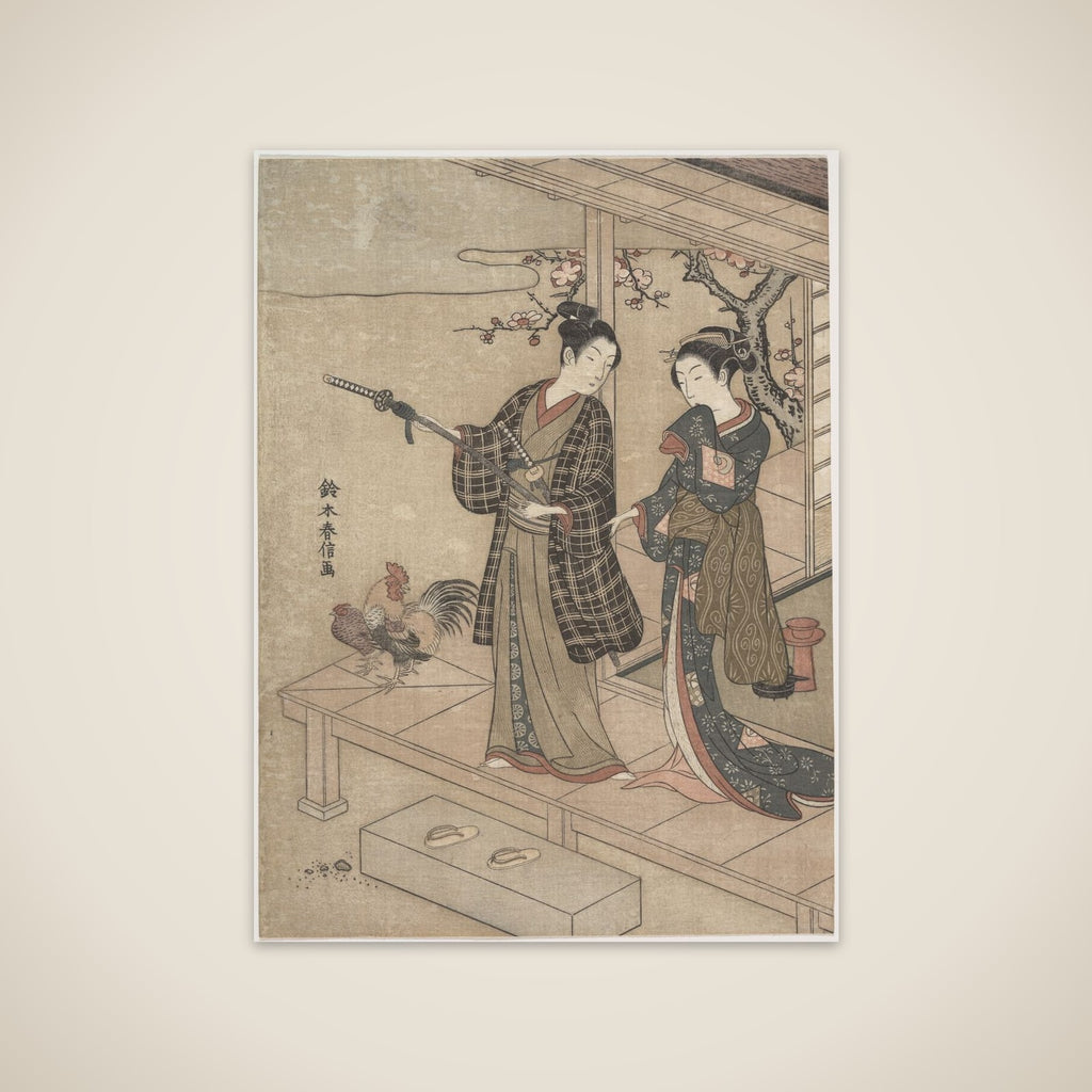 Gentleman Taking Leave of His Lady on a Veranda unframed print