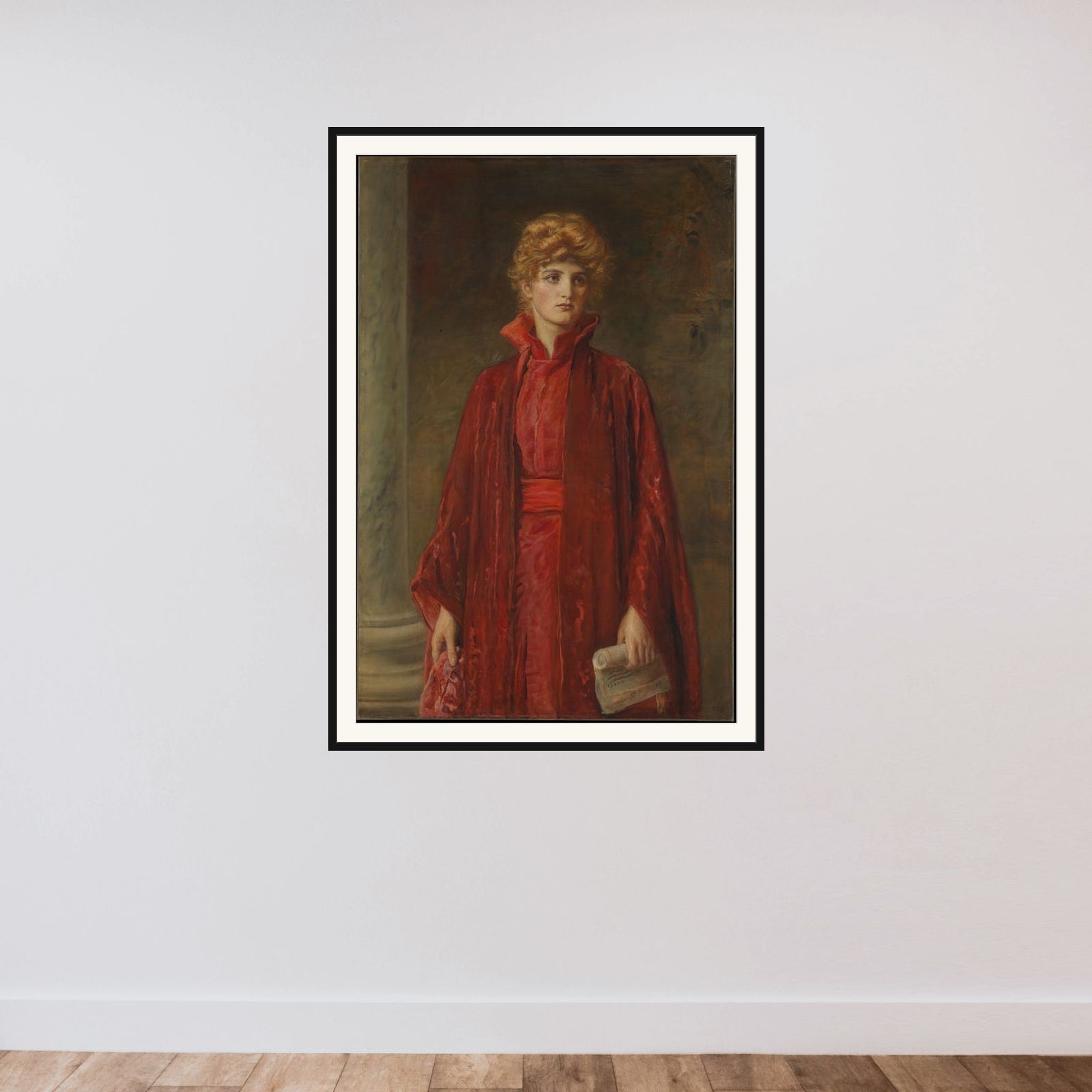 Portia framed — shown to scale