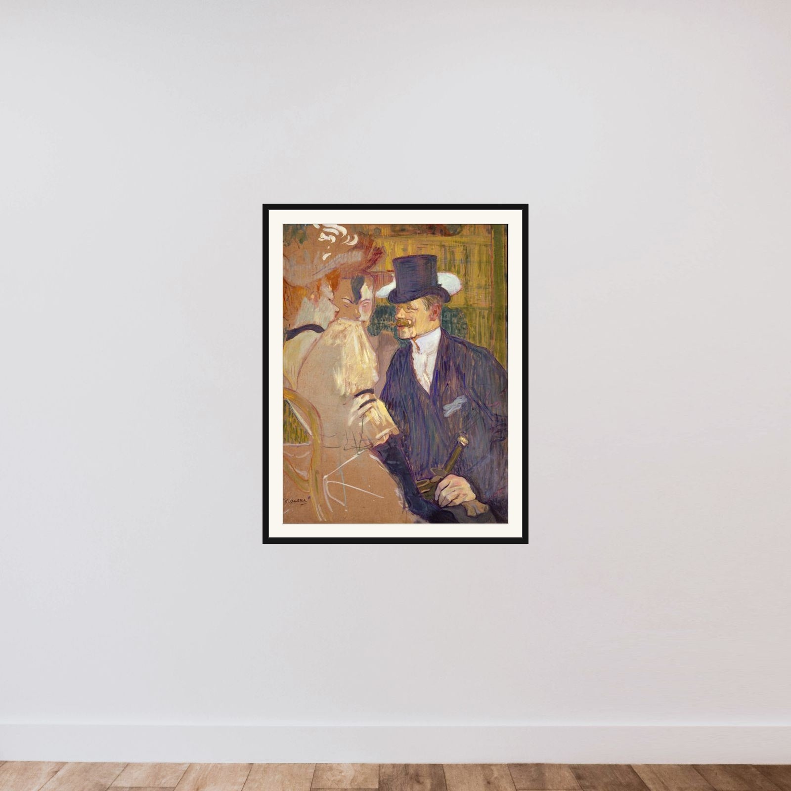 The Englishman (William Tom Warrener, 1861–1934) at the Moulin Rouge framed — shown to scale