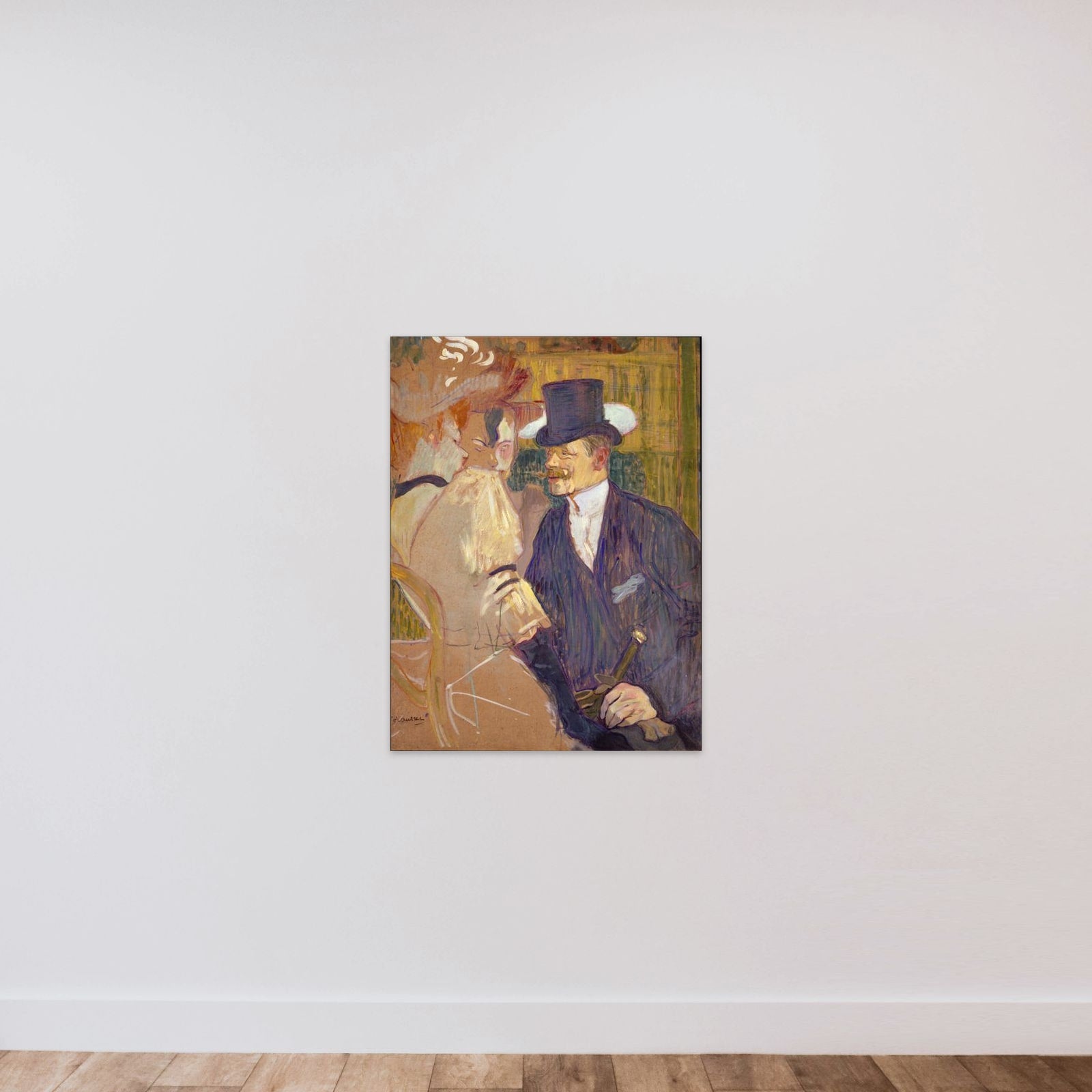 The Englishman (William Tom Warrener, 1861–1934) at the Moulin Rouge unframed — shown to scale
