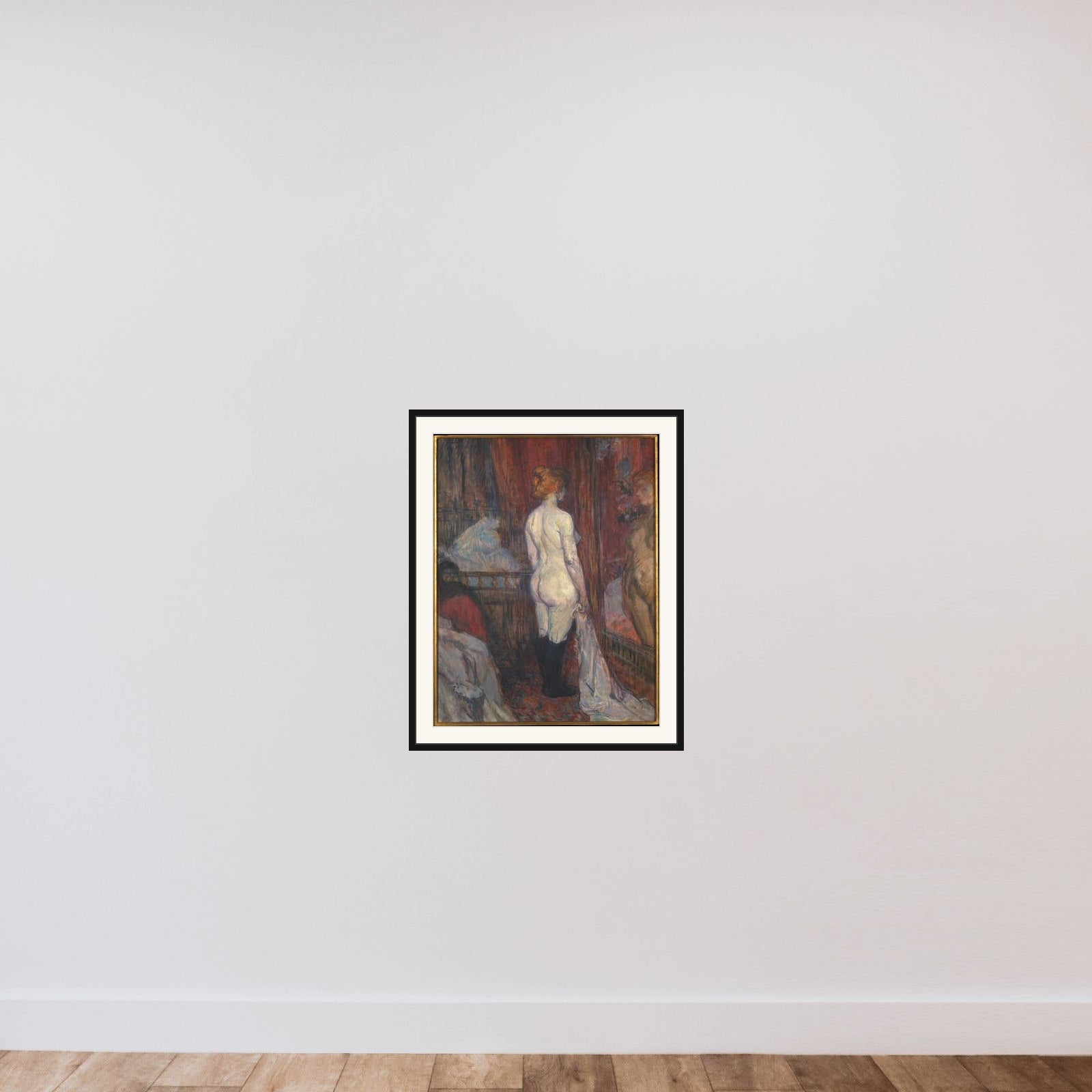 Woman before a Mirror framed — shown to scale