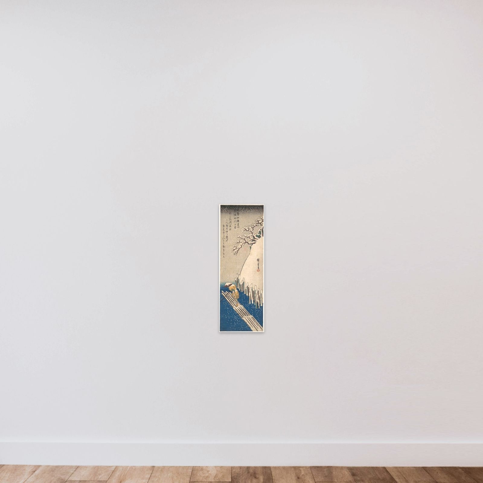 Snow on the Sumida River unframed — shown to scale