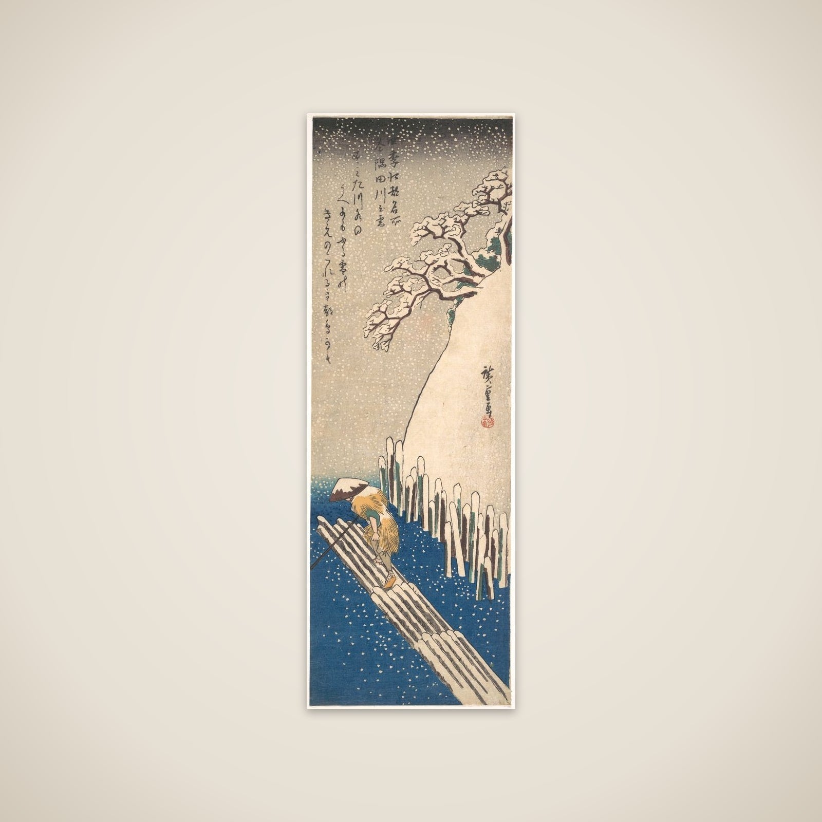 Snow on the Sumida River unframed print