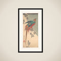 Golden Pheasant and Pine Shoots in Snow framed