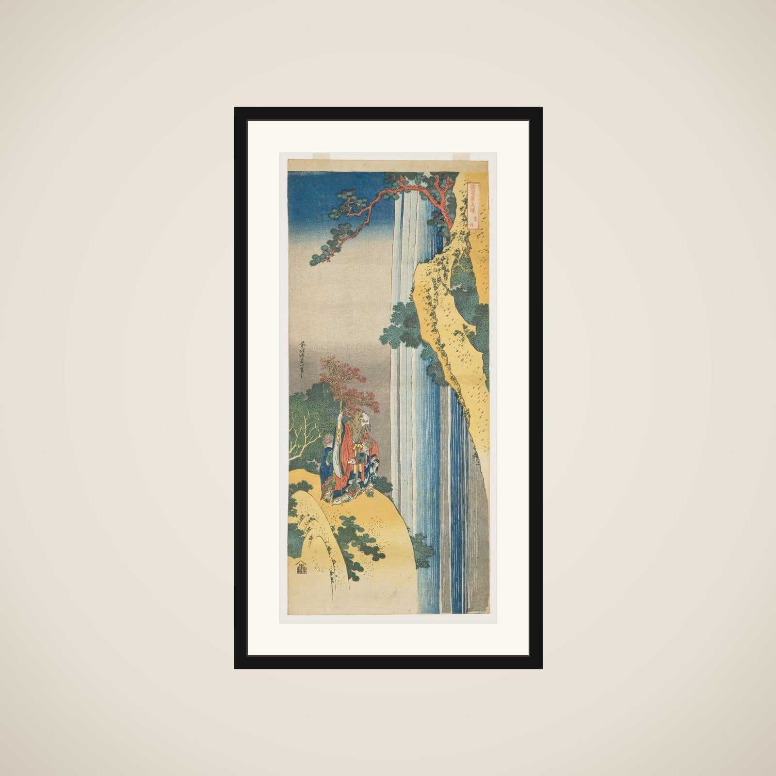 Ri Haku from the series Mirrors of Japanese and Chinese Poems (Shiika shashin kyō) framed