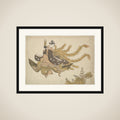 Young Woman Riding a Phoenix framed