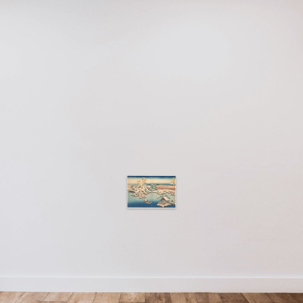 Snow on the Sumida River (Sumida), from the series, Snow, Moon, and Flowers (Setsugekka) unframed — shown to scale