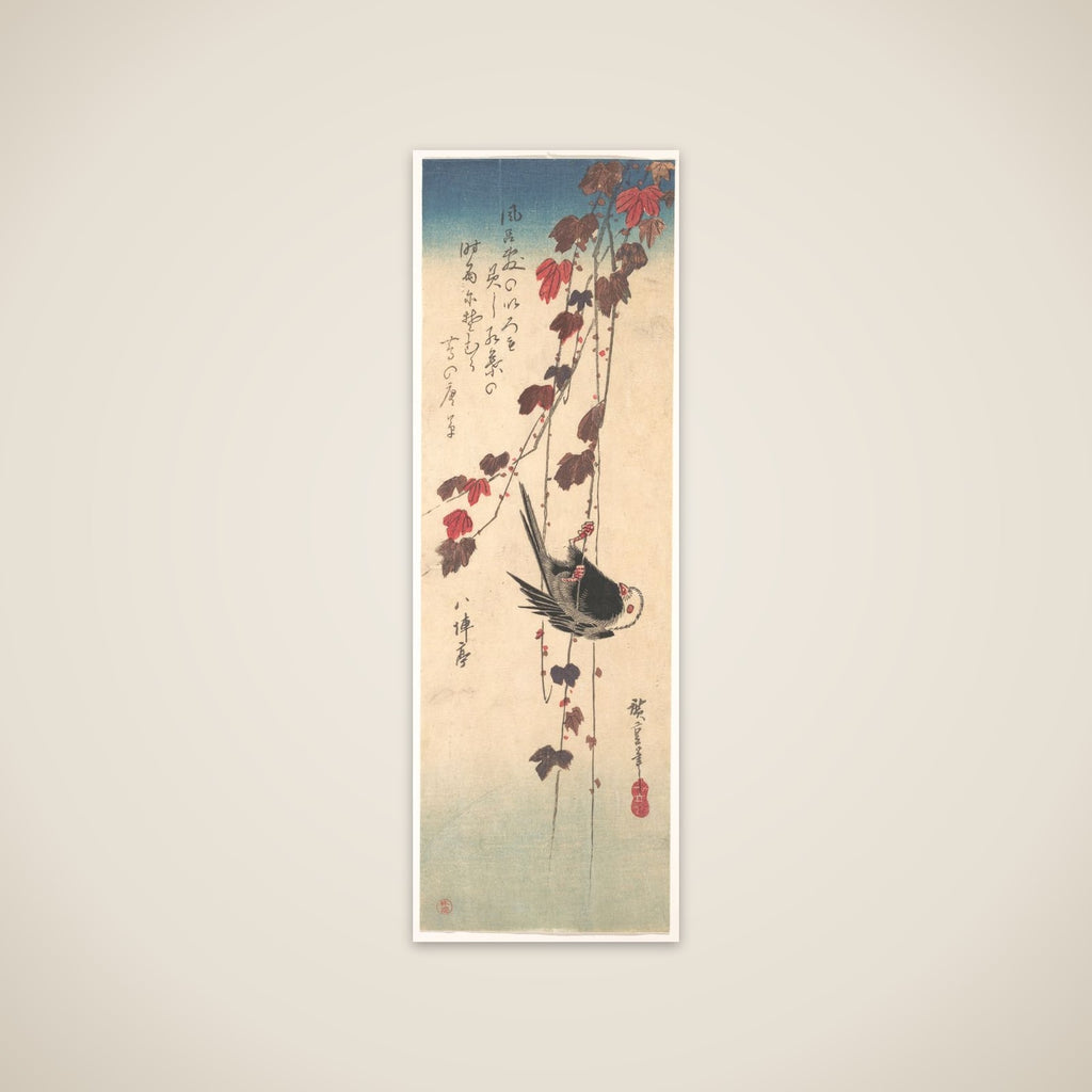 Long-tailed Tit on Autumn Ivy unframed print
