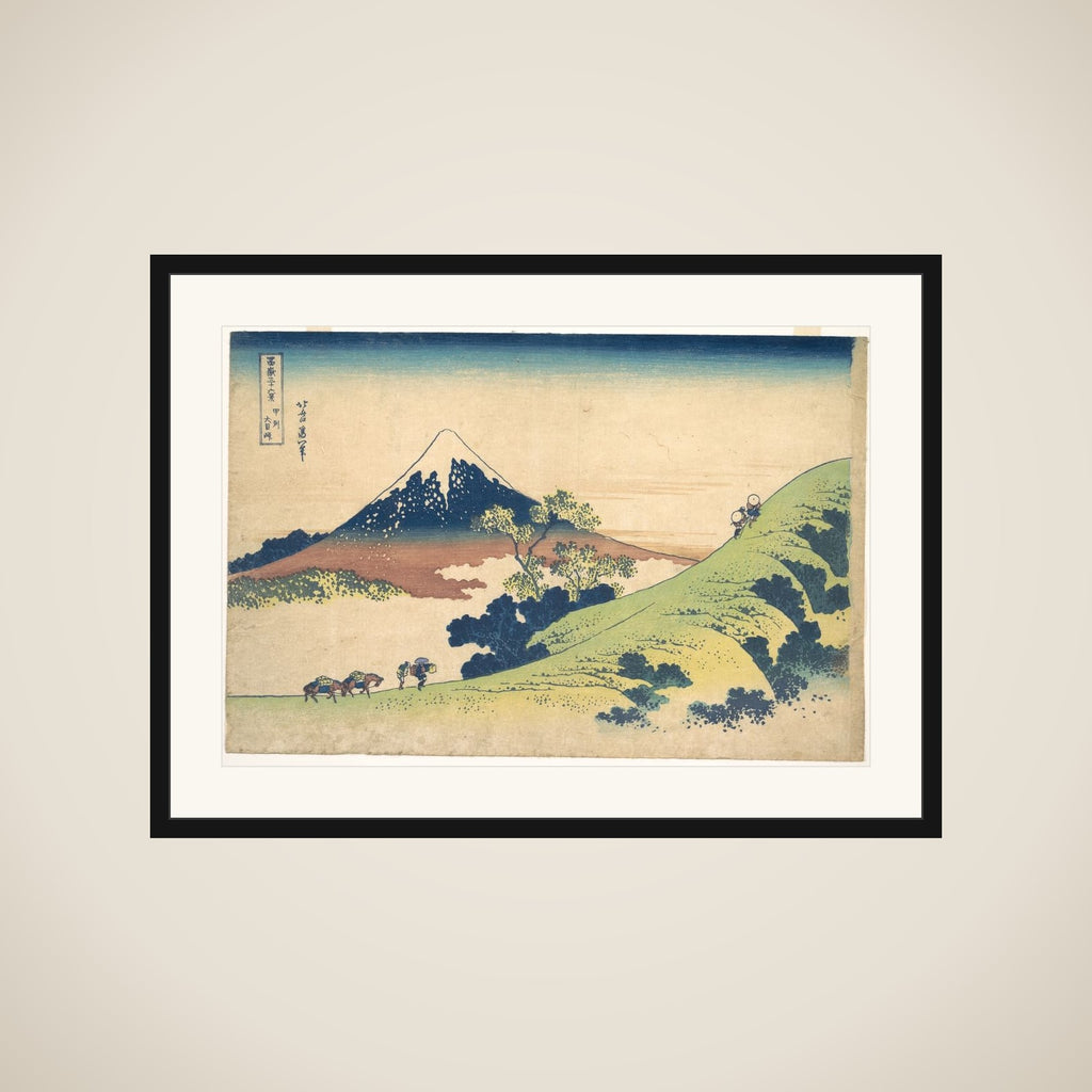 The Inume Pass in Kai Province (Kōshū Inume tōge), from the series Thirty-six Views of Mount Fuji (Fugaku sanjūrokkei) framed