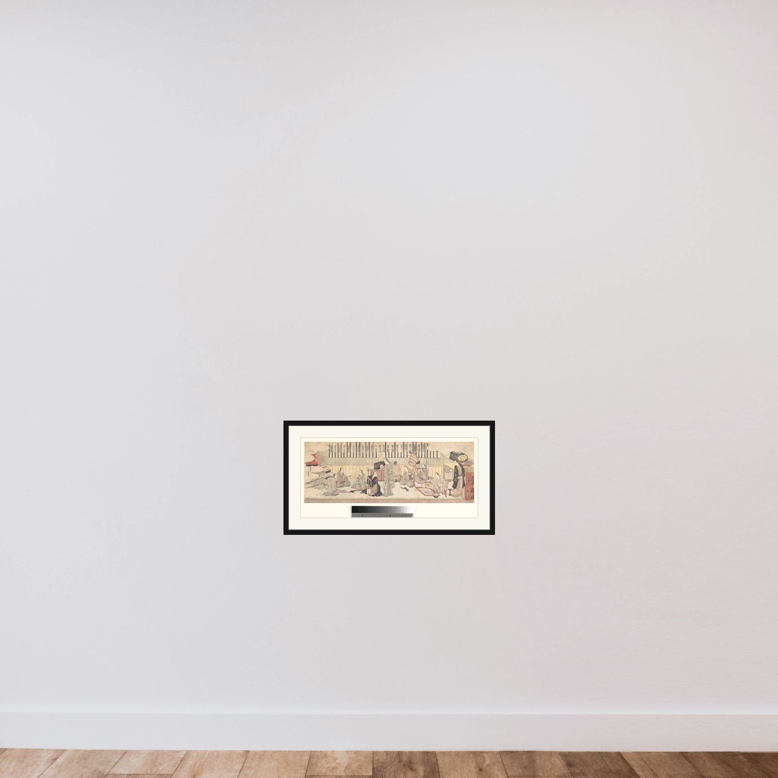 Dressing Room for Musicians at a Theater (Shitakubeya) framed — shown to scale